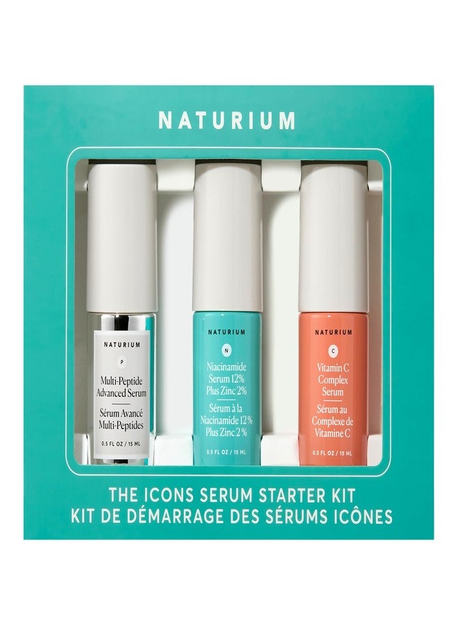 Naturium The Icons Serum Starter Kit - Niacinamide 12% Plus Zinc 2%, Vitamin C Complex, Multi-Peptide Advanced Serum, 3 x 15 ml - Image 1